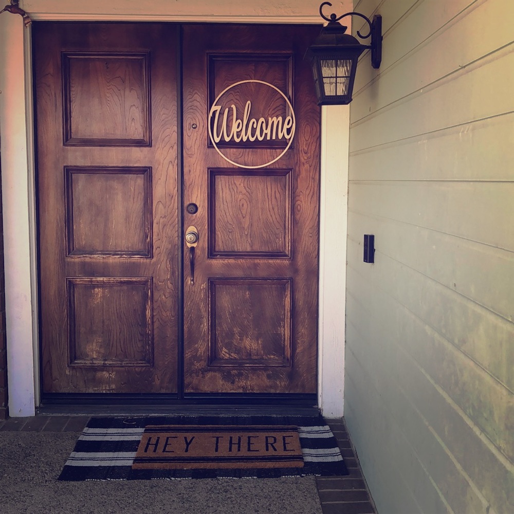 Laser cut wood “Welcome” sign